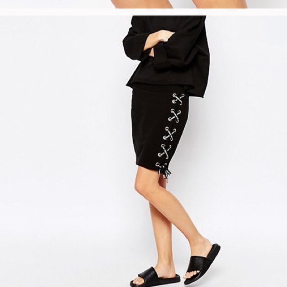 Cheap Monday Lace Up Mini Skirt - Picture 2 of 4